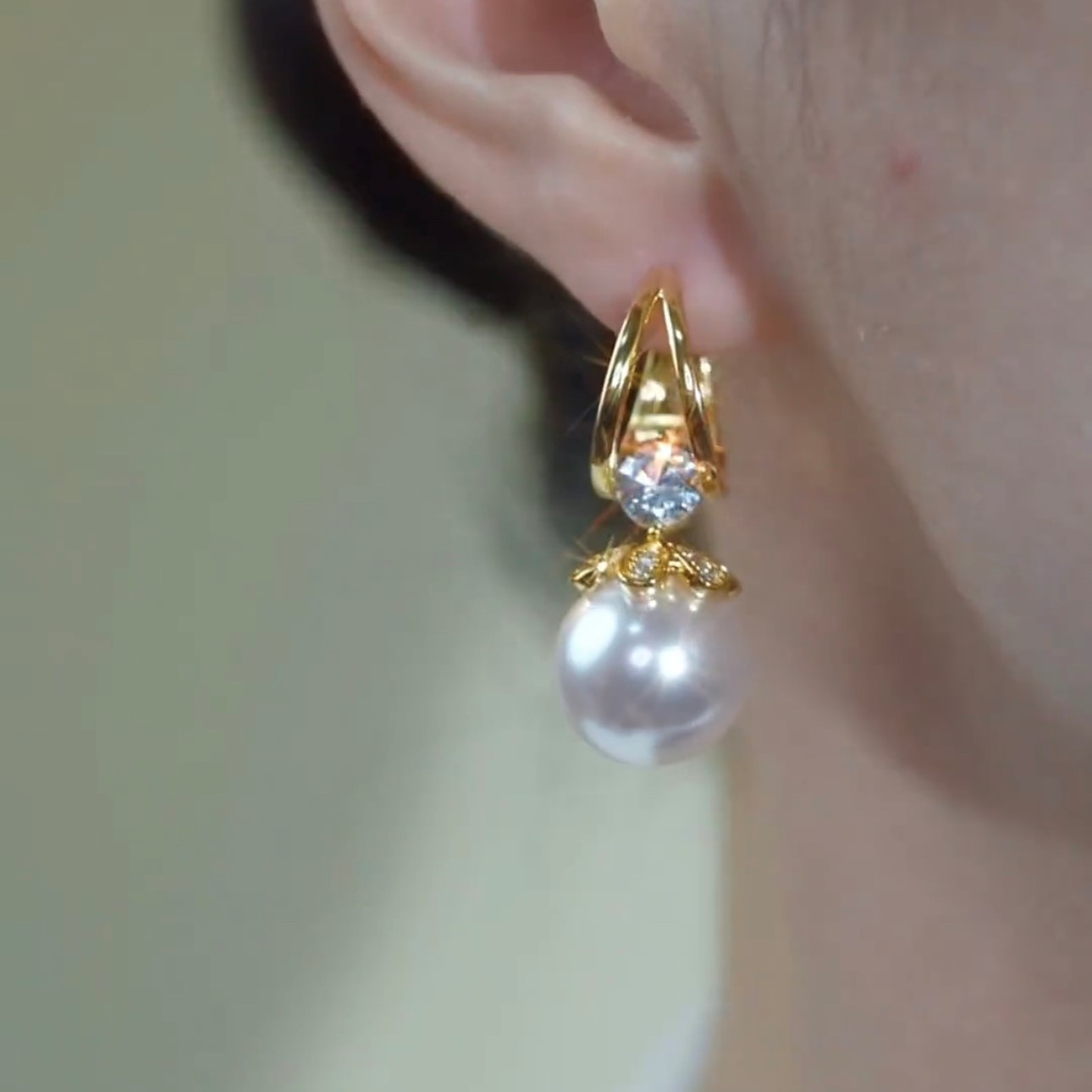 法式百搭S925銀珍珠耳環