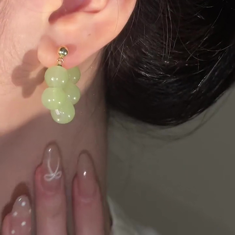 綠色貓眼石耳環 【一款兩戴】