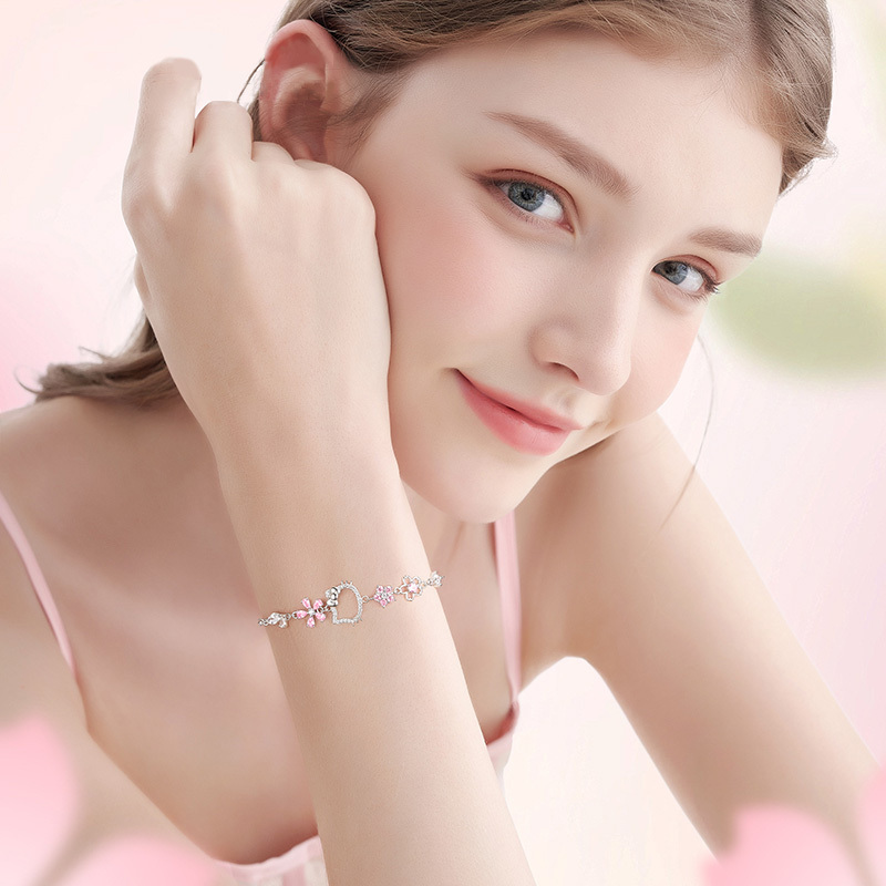 HelloKitty桃花少女心純銀手錬