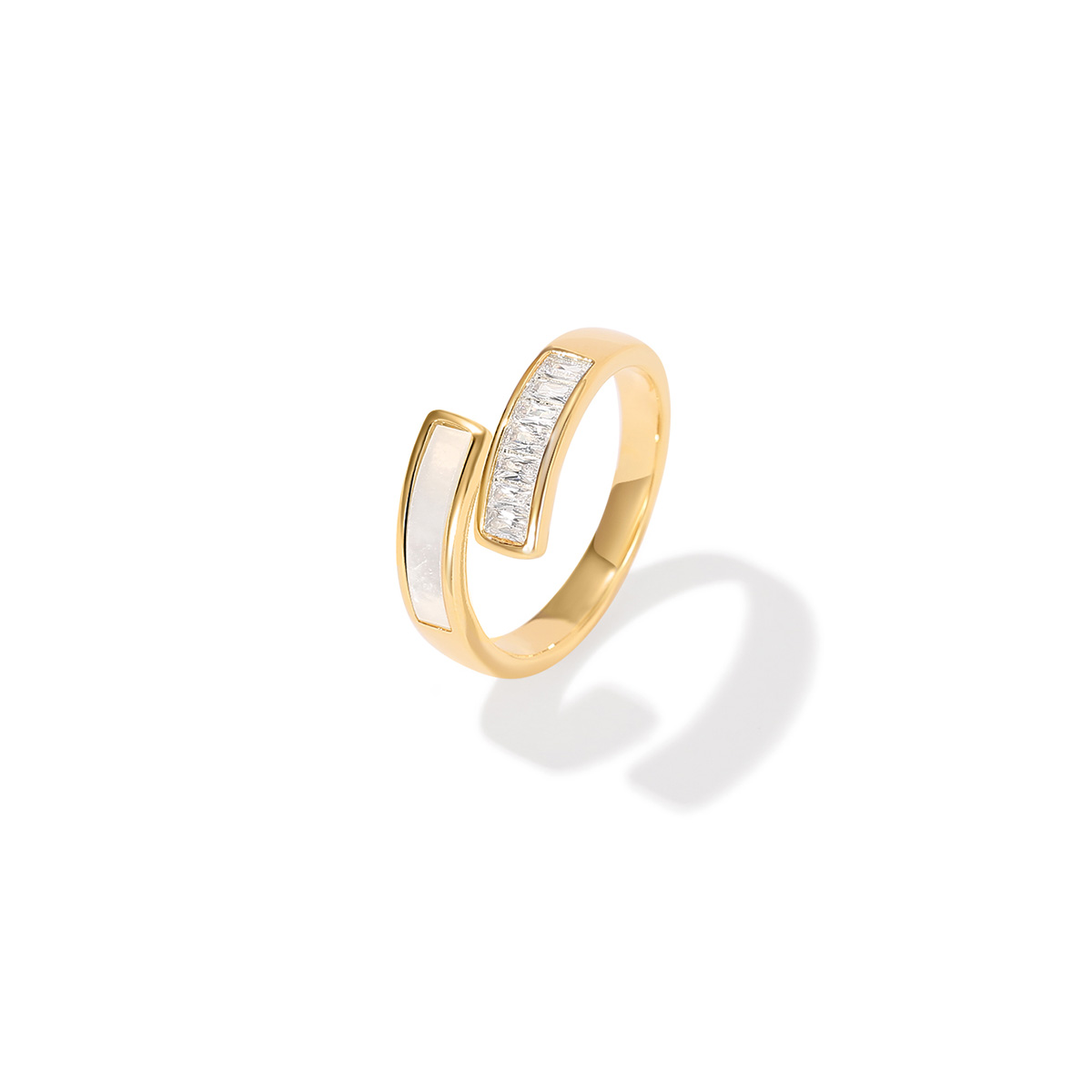 輕奢鋯石貝殼戒指 精致活圍戒