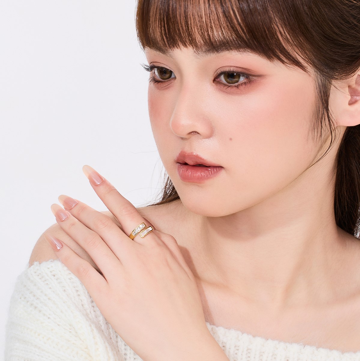 輕奢鋯石貝殼戒指 精致活圍戒