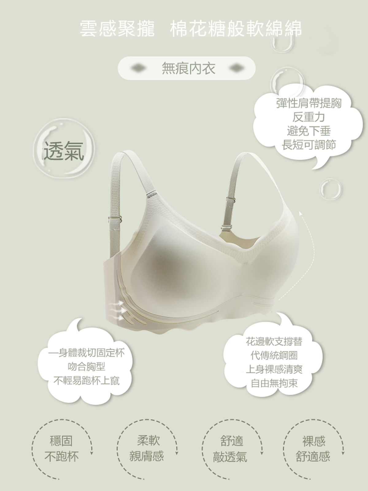 夏季裸感柔軟 親膚感 無痕透氣內衣