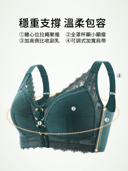 大碼文胸聚攏無鋼圈調整型內衣套裝薄款