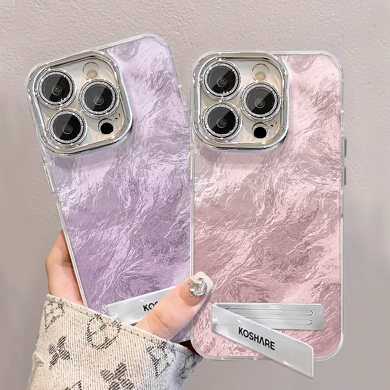 新款冰藍漸變 冰川紋 創意蘋果手機保護殼