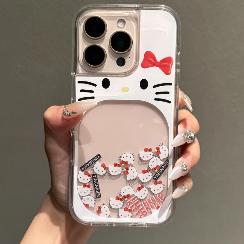 可愛流動KT大嘴 創意少女保護殼 防摔iPhone殼