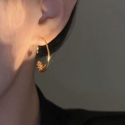 時尚圈圓形麥穗耳環