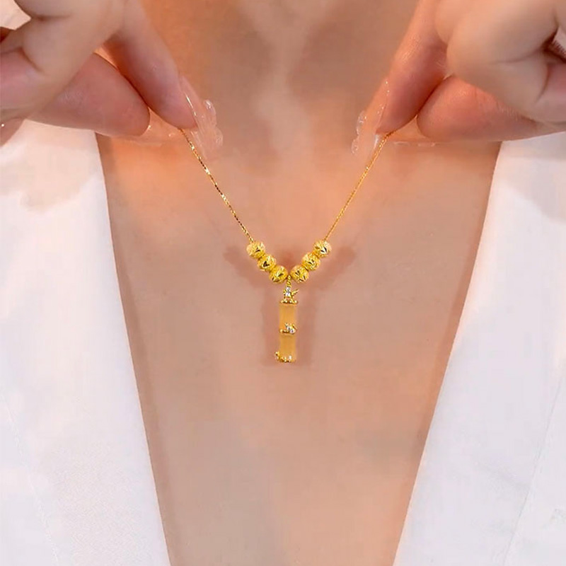 幸運竹節貓眼石項鍊