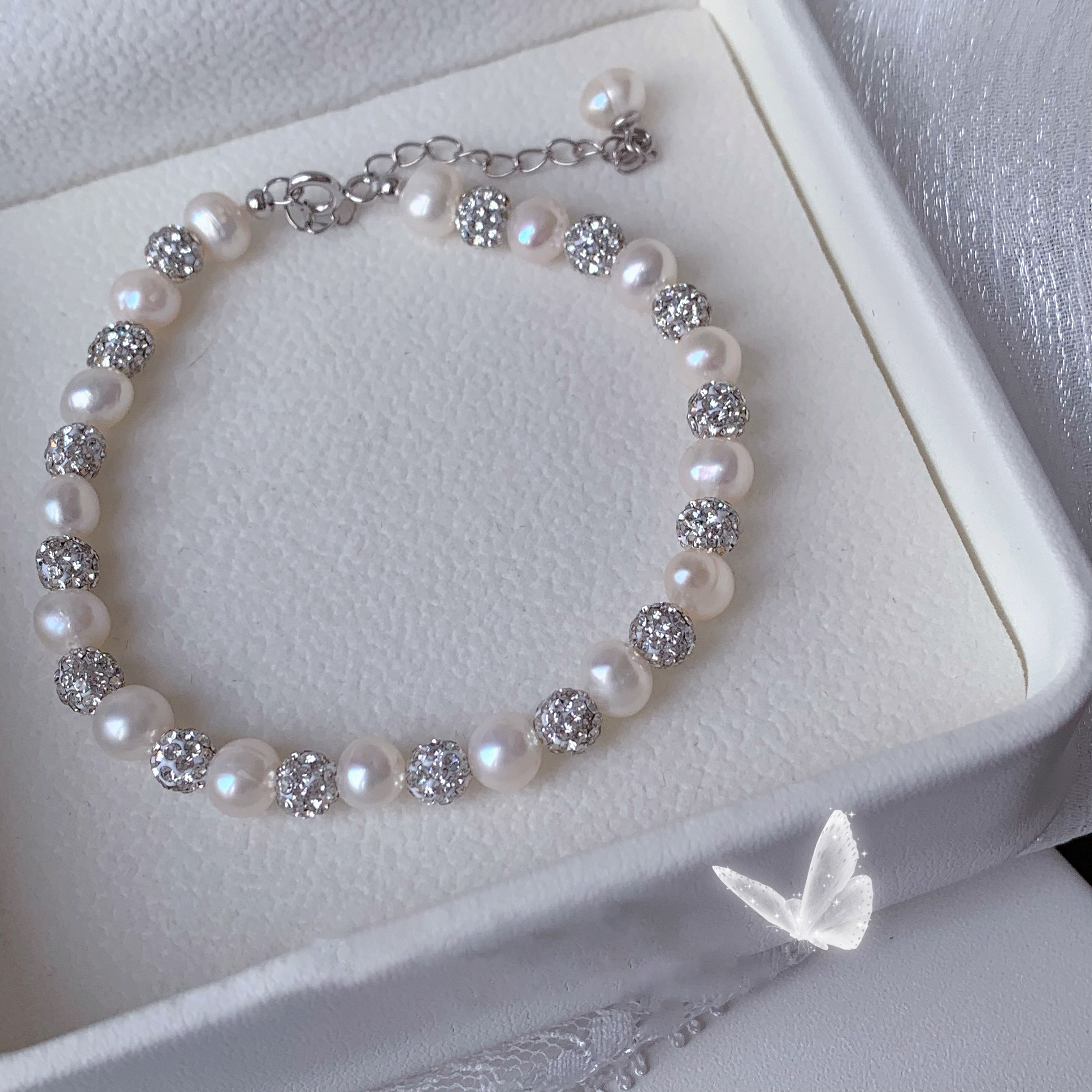 「星光之舞」天然淡水珍珠手錬 