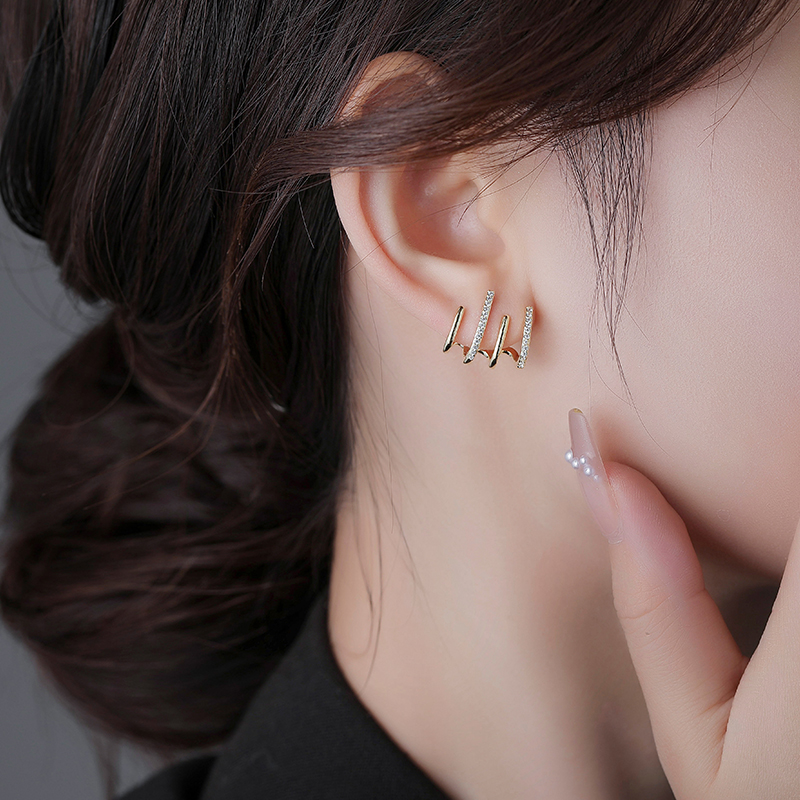 四爪耳排S925銀針設計百搭耳環