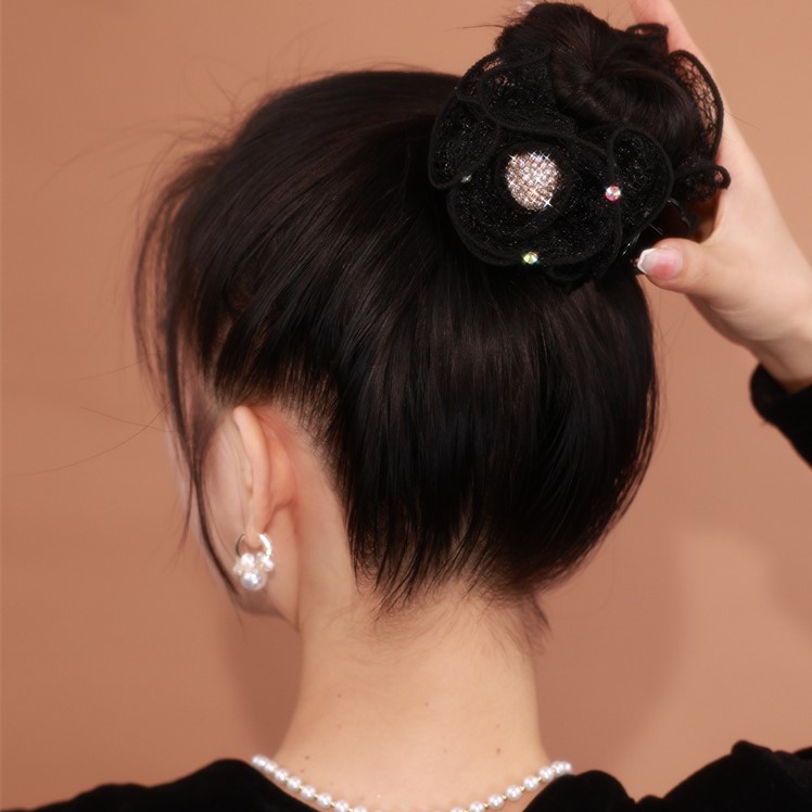 蕾絲花苞盤髮抓夾髮夾