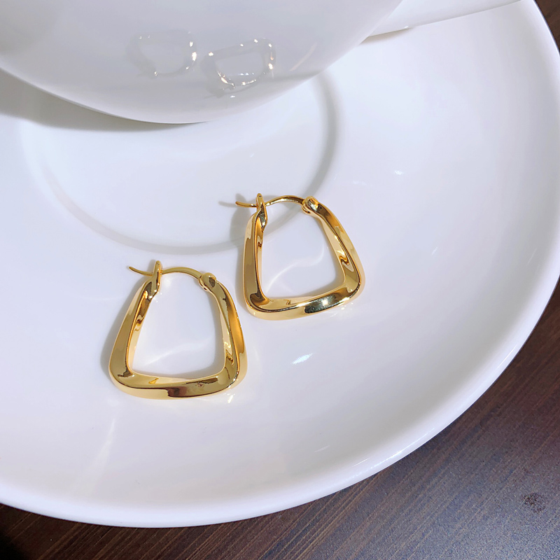 U形幾何 氣質方形耳圈耳環