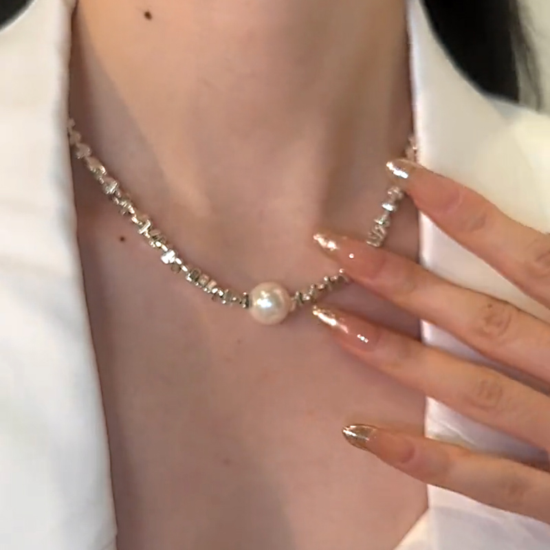 極光珍珠碎銀子項錬