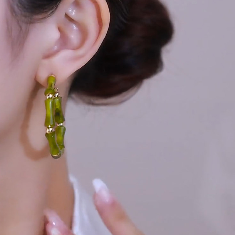 翠竹竹節圈圈耳環