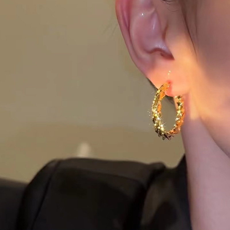 ins風金屬波浪圈圈耳環