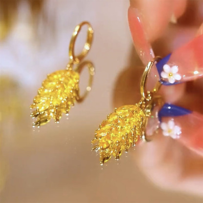 金色麥穗輕奢耳環