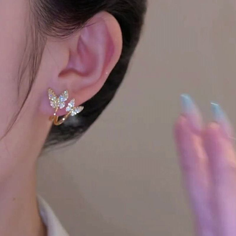 超仙蝴蝶鋯石滿鑽耳環