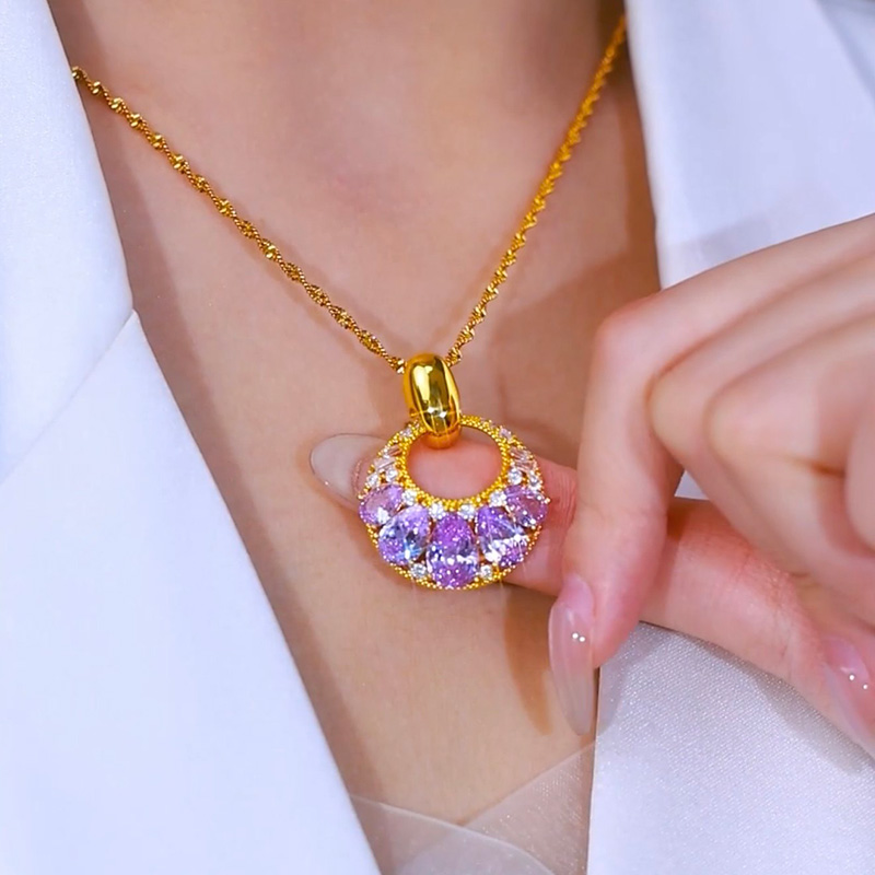 祖母綠水晶圈圈項鍊