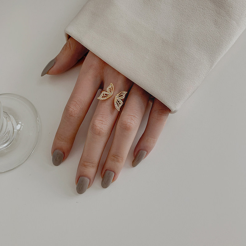 仙氣蝴蝶氣質戒指開口戒指