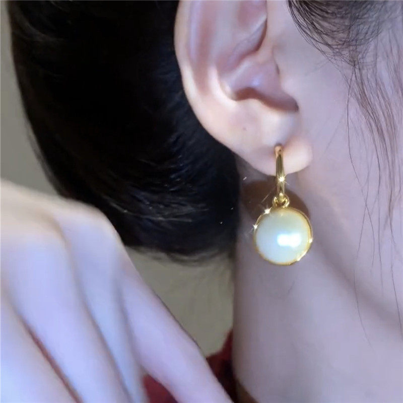 雙顆滿鑽珍珠耳環  