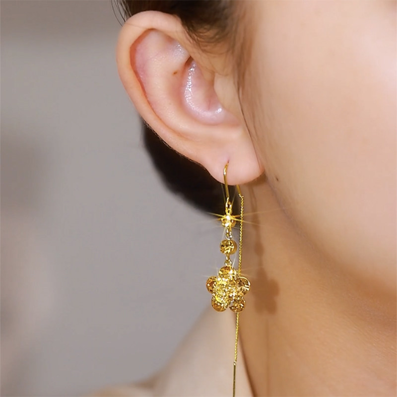 輕奢時尚花朵流蘇耳環