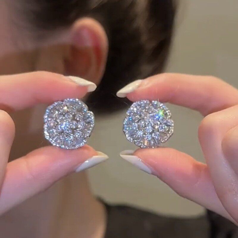 爆閃玫瑰花氣質耳環