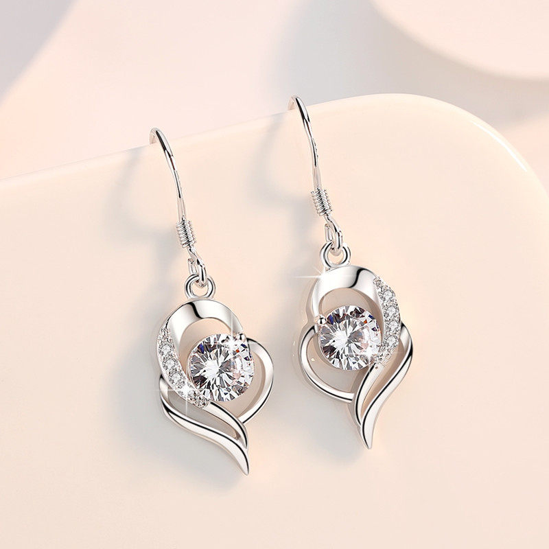 心中有妳鑽石純銀耳環     