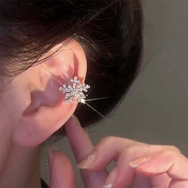 精緻小巧雪花耳骨夾耳環