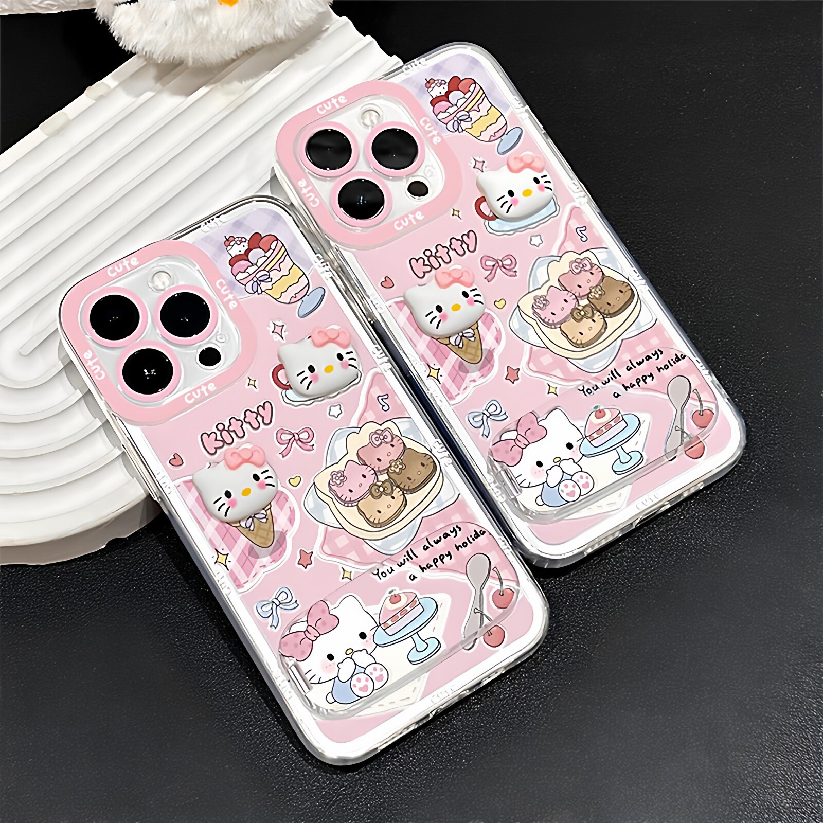 可愛少女粉Hellokitty/蝴蝶iphone保護殼