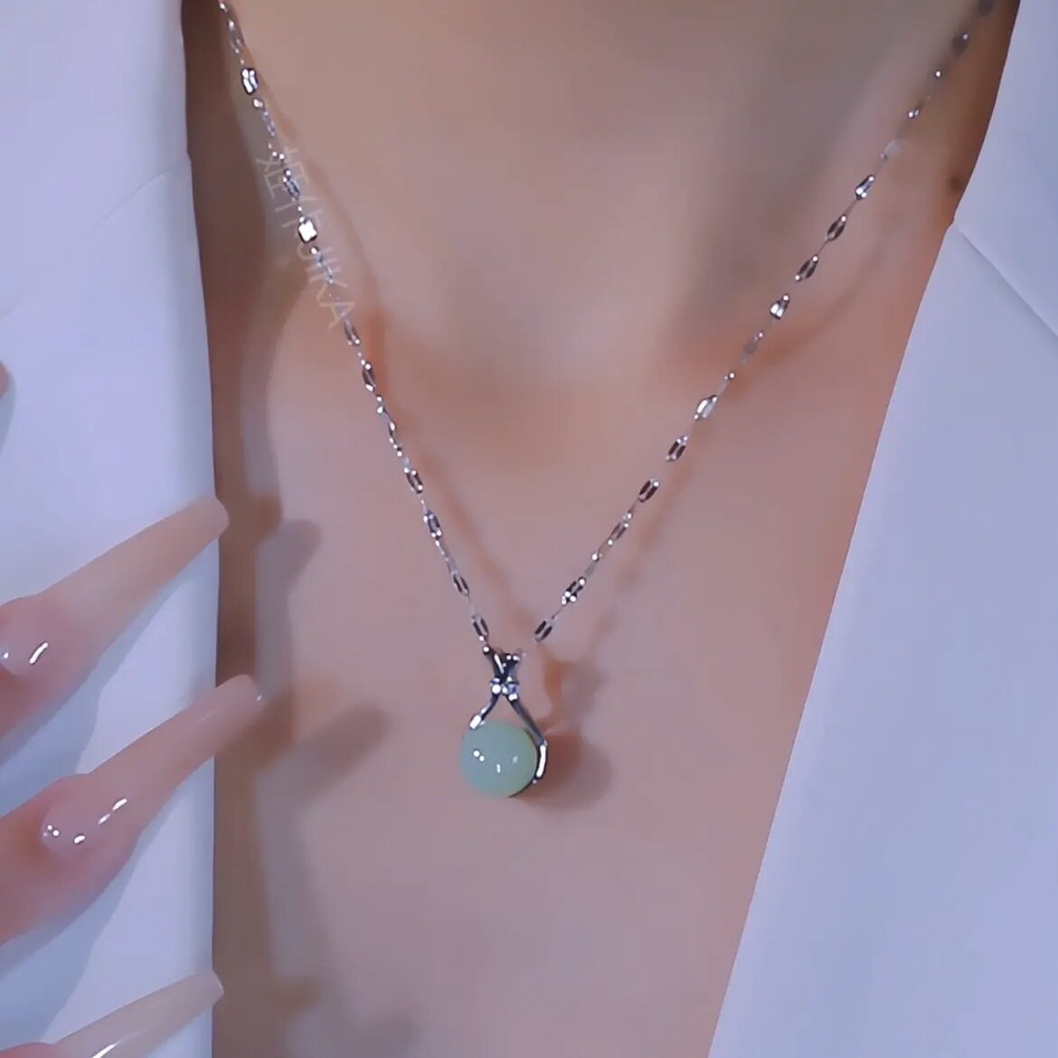 銀色福袋錢袋項錬