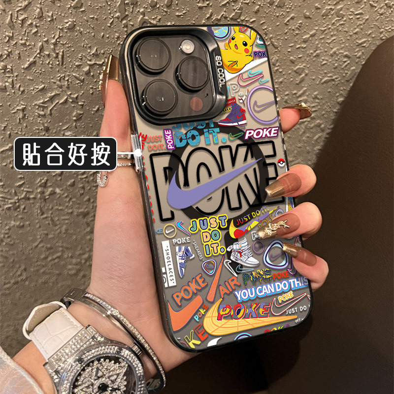 塗鴉彩繪耐克標iphone手機保護殼