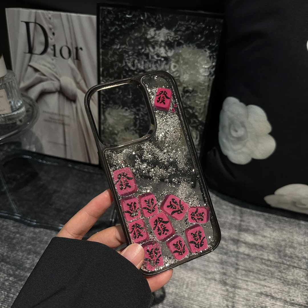 名媛發財流沙質感iPhone保護殼