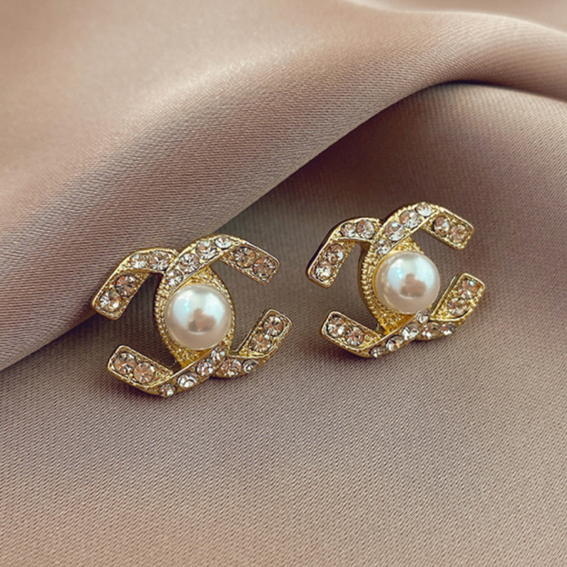 新款雙CC珍珠耳環 