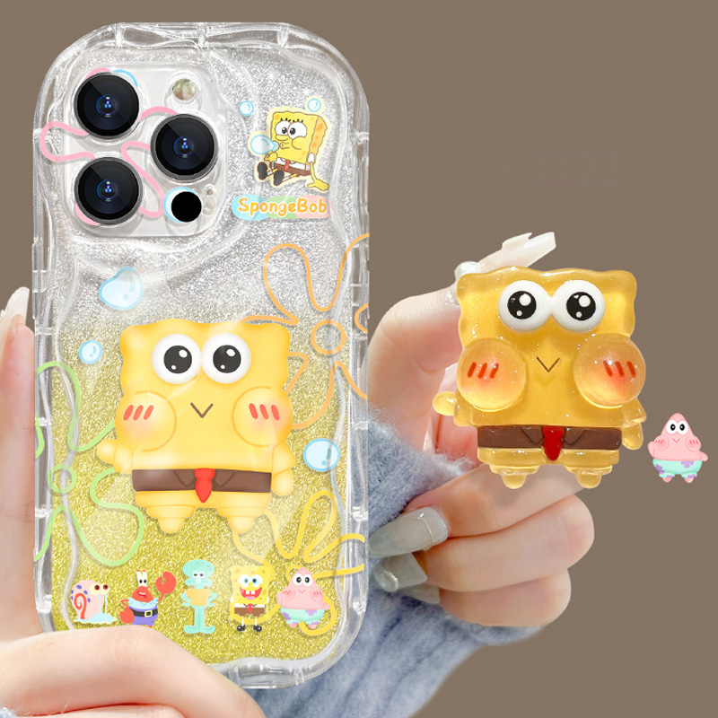 綿寶卡通漸變閃粉透明手機保護殼iPhone