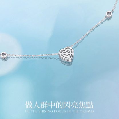 愛妳項錬鋯石愛心項錬