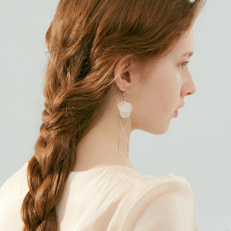 花朵流蘇設計感氣質耳環