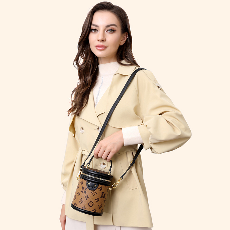 復古印花水桶包包