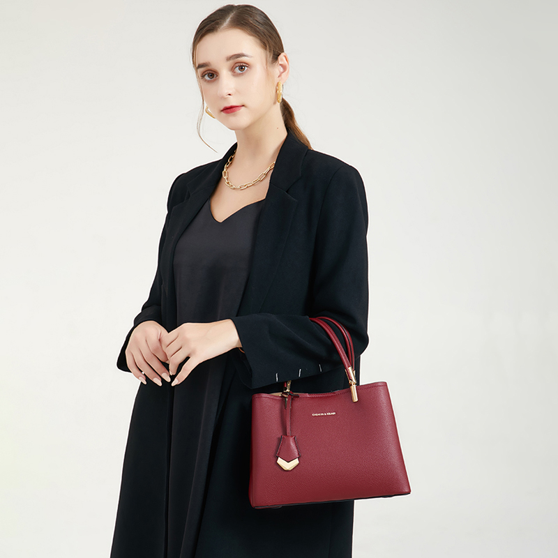 高級感紅色手提包斜背包