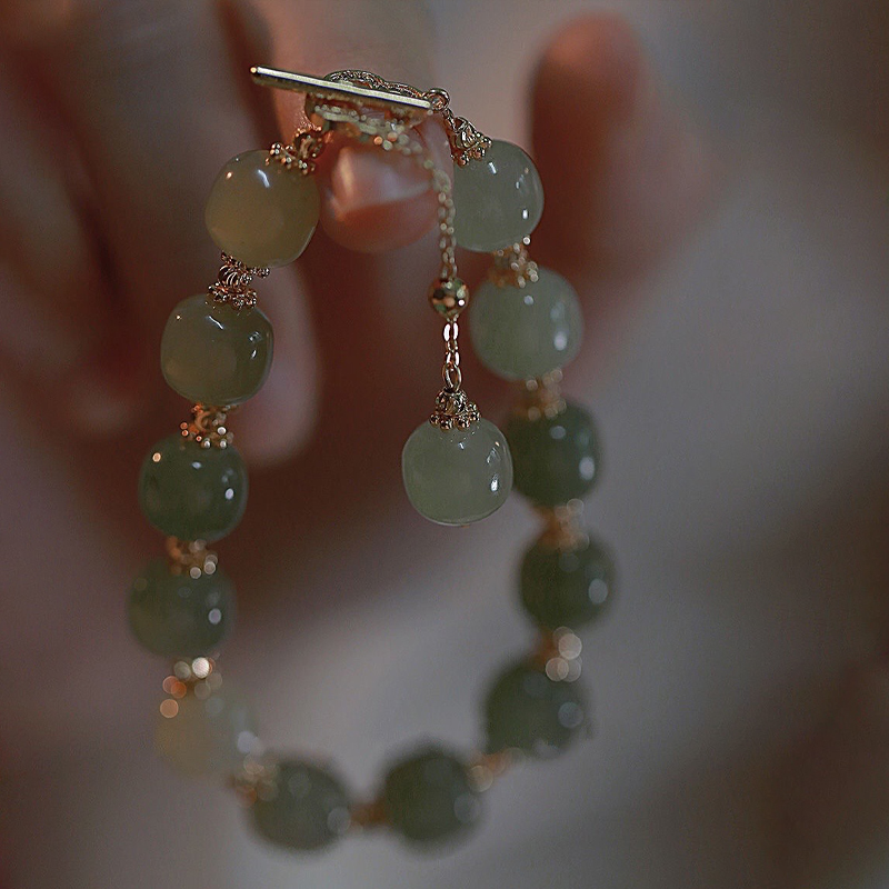 復古高級感和田玉四葉草手錬 可調節手飾