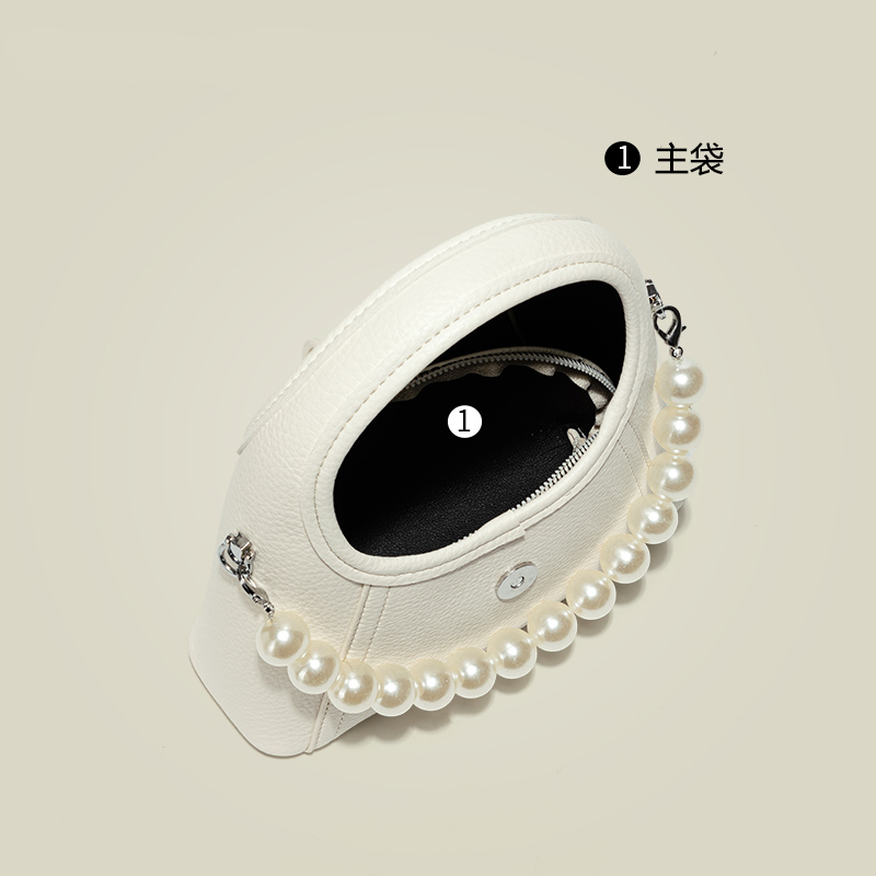 新款氣質珠串斜挎單肩女包