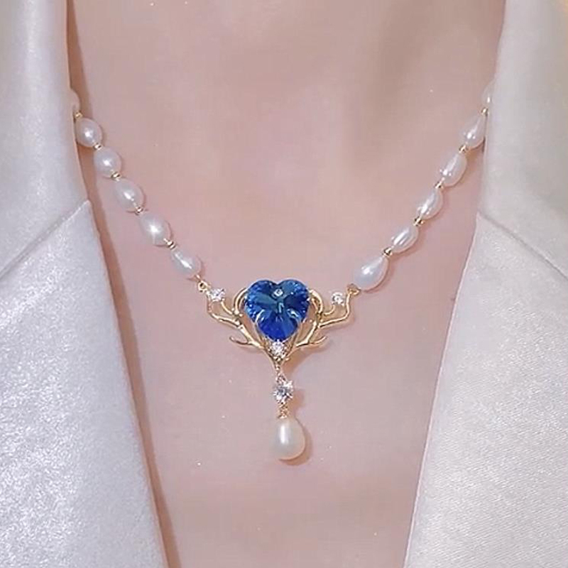 一鹿相伴-海洋之心珍珠項錬 necklace純銀項錬送禮首選特別的禮物