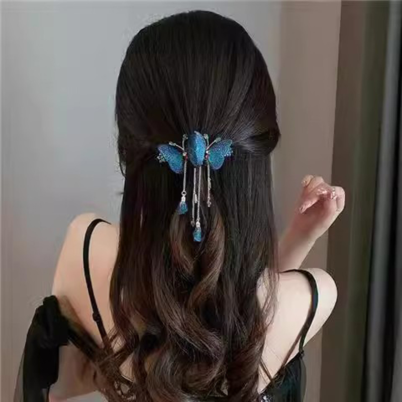 精緻優雅蝴蝶結流蘇髮夾