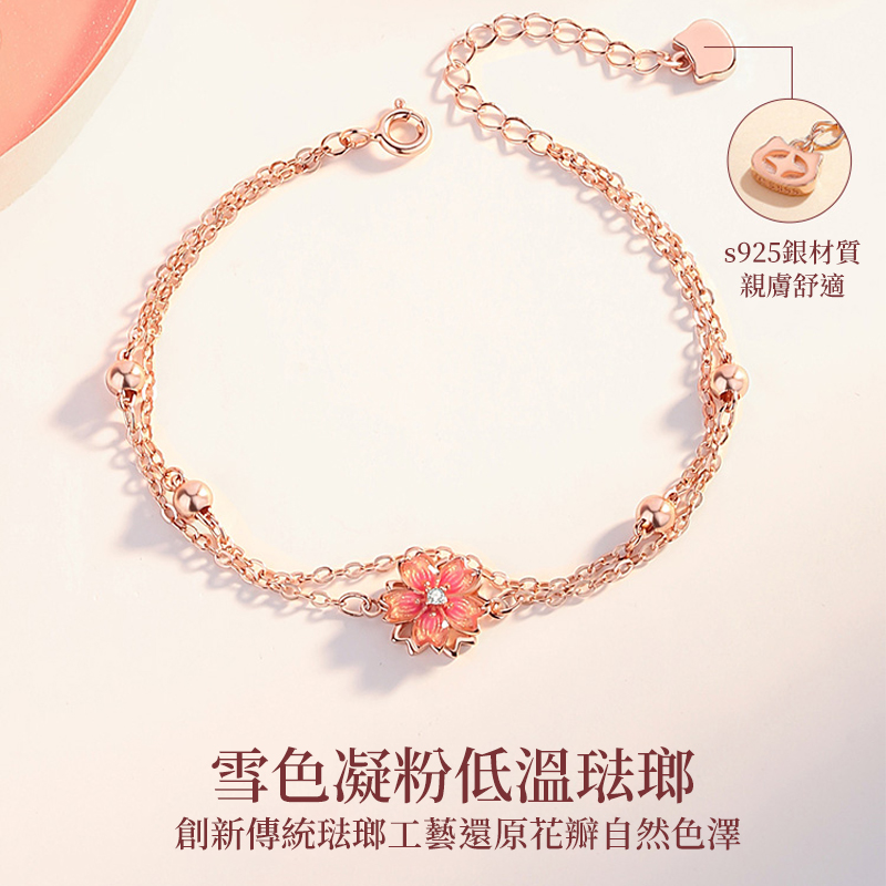 幸運桃花旋轉手錬  自戴送媽媽女朋友 送禮首選 