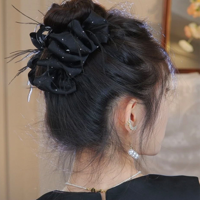 新款羽毛優雅氣質鯊魚夾