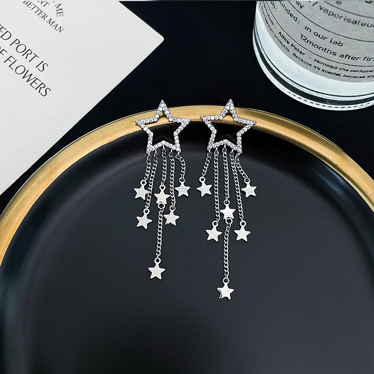 星河入夢星星流蘇耳環