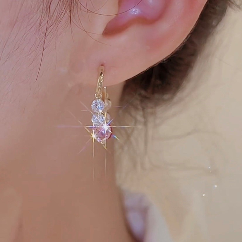 金光閃耀多彩鋯石耳環