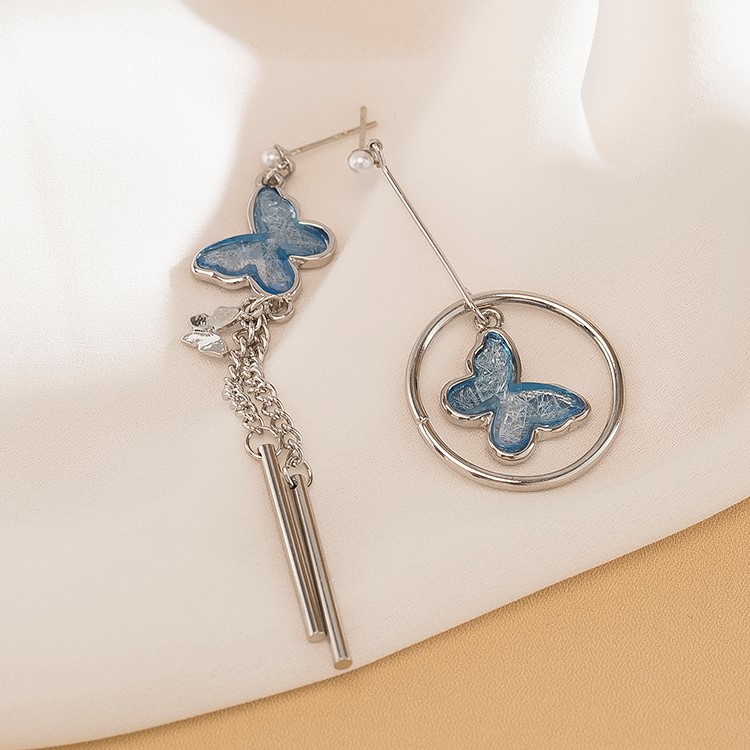 夢幻靈動藍色蝴蝶耳環