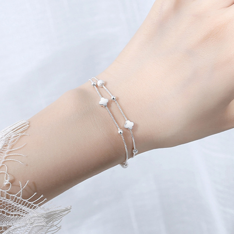 四葉花手錬 S999純銀手錬