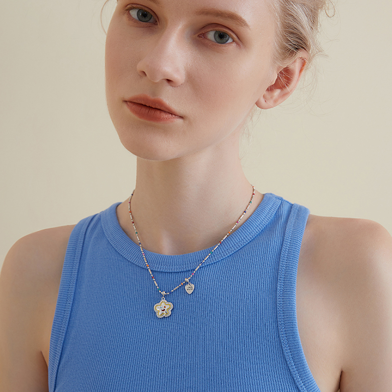 可愛笑臉小彩串多巴胺項錬