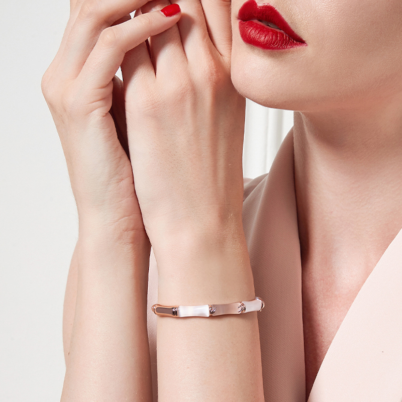 輕奢竹節貓眼石手鐲