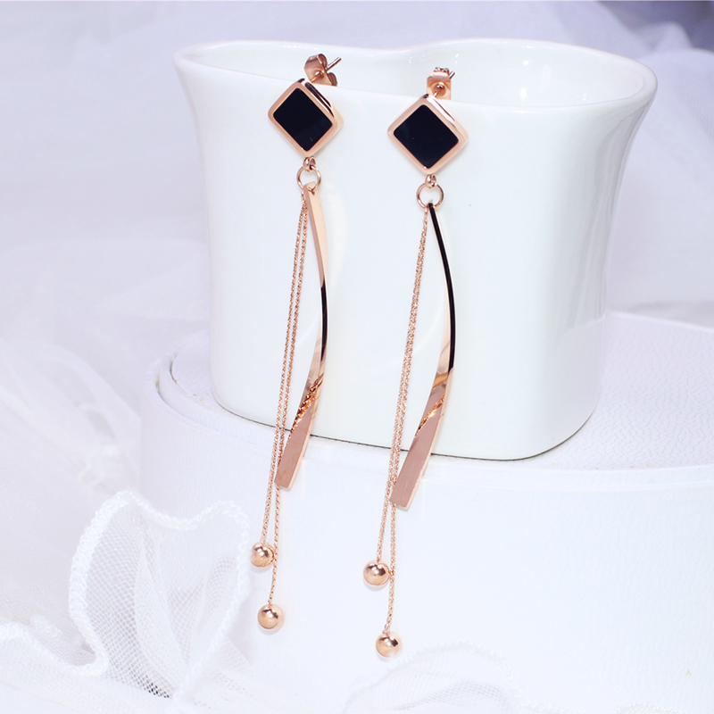 日韓圓形/方形流蘇耳環